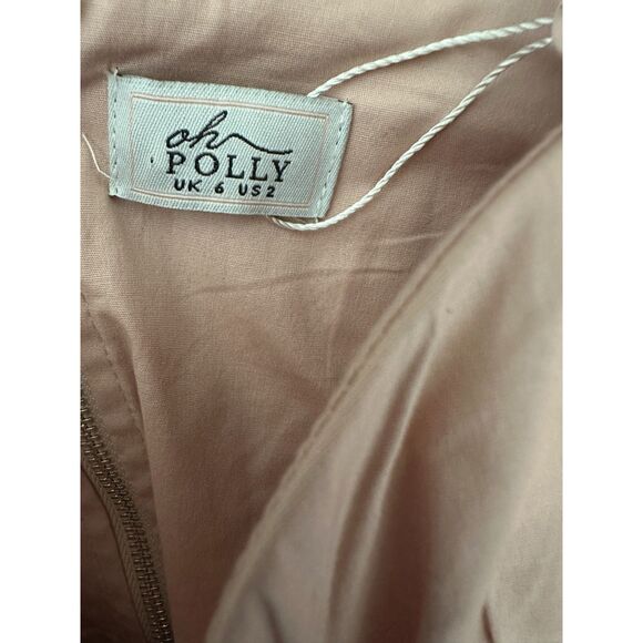 Oh Polly Blush Pink Bustier Corset Off Shoulder Long Sleeve Blouse Crop 2 NEW - Picture 3 of 7